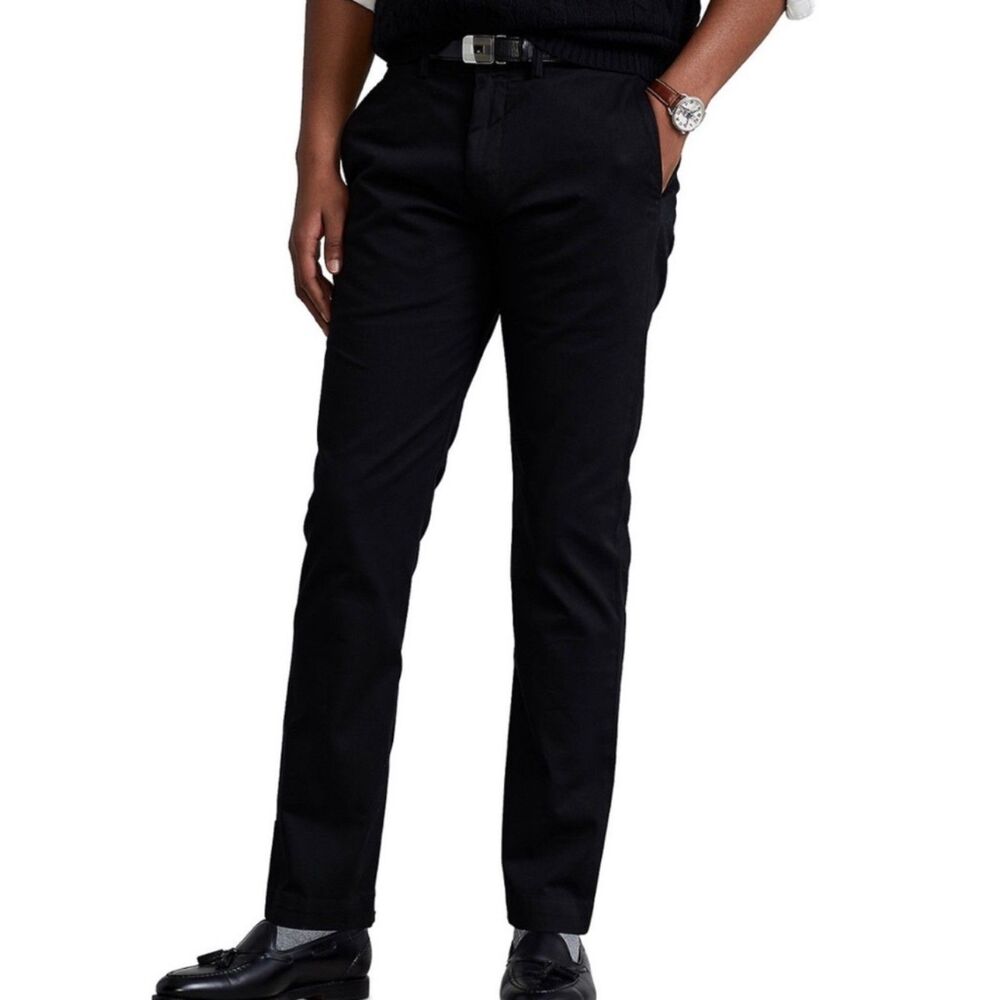 POLO RALPH LAUREN 100% Cotton Prospect Pant, Black Chino, Sz 32/32